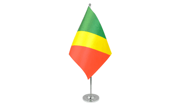 Congo Brazzaville Satin Table Flag